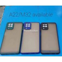 Samsung A22 & M32 Matte Translucent Cover with Camera Protection