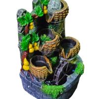 Artificial Water fountain Pot Waterfalls Decorated Jungle Theme Table Top Home Decor