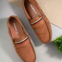 Tan Faux Leather Casual Loafers For Men